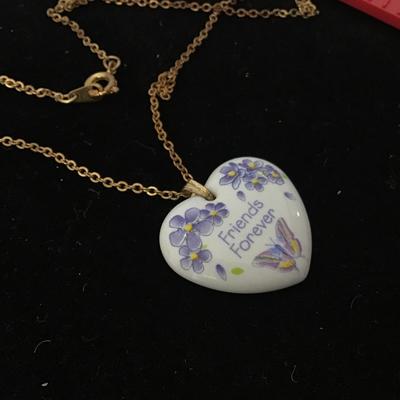 Porcelain Butterfly Forever Freinds Necklace