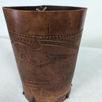 Leather Embossed Waste Basket