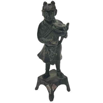 Antique Qing Dynasty Bronze Palace Statue