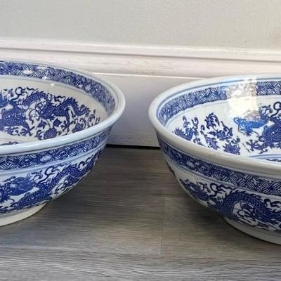 Twin Vintage Blue and White Bowl