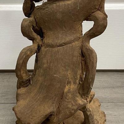 20th Century Chinese Temple Hand Carved Wood Statue