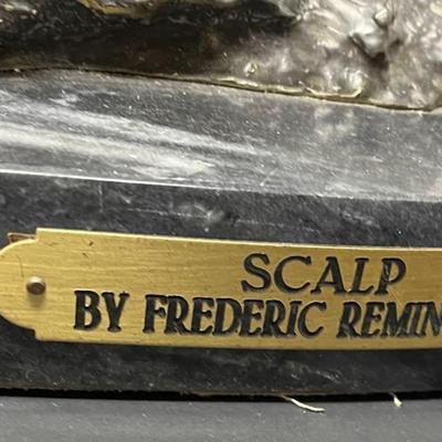 FREDRICK REMINGTON HORSE RIDER SCULPTURE/ THE SCALP