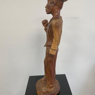 Vintage Carved Male Folk Art style Sculpture 21" h