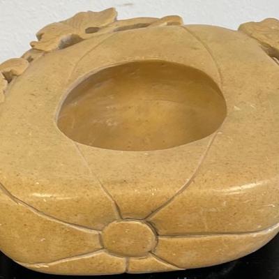 Large Chinese Heavy Soapstone Brush Dish