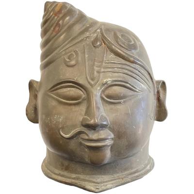 Heavy Bronze Head of a Bodhisattva