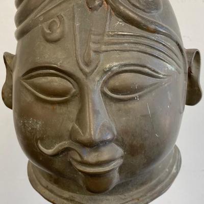 Heavy Bronze Head of a Bodhisattva