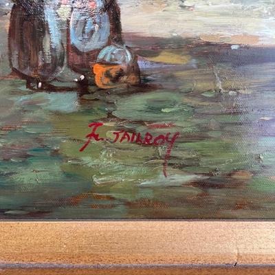 Signed F. Jailroy Oil Painting on Canvas/Framed 46 x 34