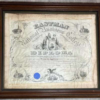 CIVIL WAR 1864 Eastman National Business College Diploma