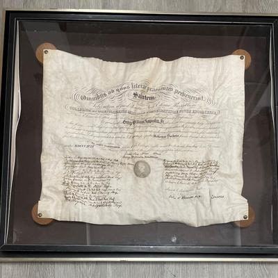 Early 1800s French Academic Certificate / Signed by a number of professors