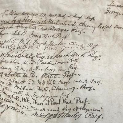 Early 1800s French Academic Certificate / Signed by a number of professors