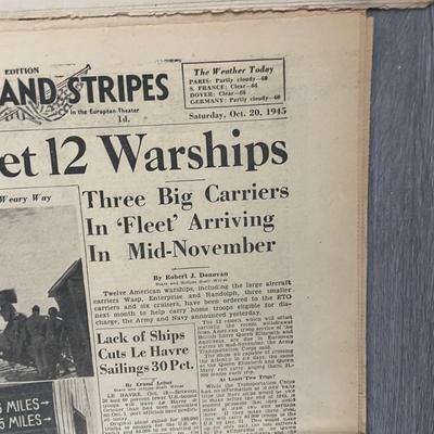 WW2 Collection Of The Stars And Stripes Newspapers Lot 1.