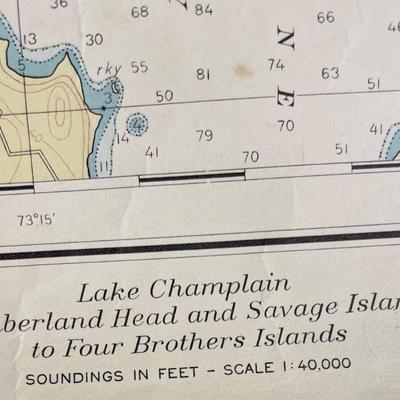 CHART: U.S LAKE SURVEYS/ LAKE CHAMPLAIN/ CUMBERLAND HEAD, NY and SAVAGE ISLAND, VT. TO FOUR BROTHERS