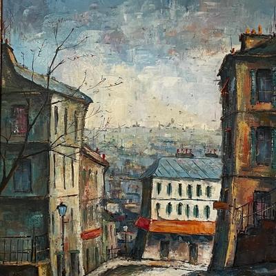 Attilio Street scene oil on Canvas