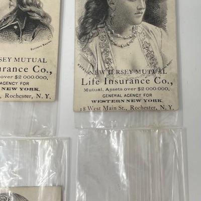 Trade Cards, 6 NJ Mutual Life Insurance Co. late 19th/early 20th century