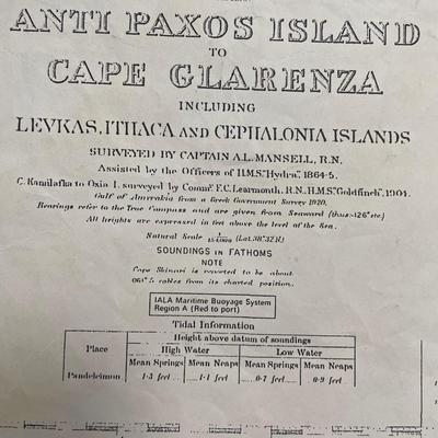 MEDITERRANEAN / IONIAN SEA/ ANTI PAXOS IRELAND TO CAPE GLARENZA Including LEVKAS, ITHACA AND