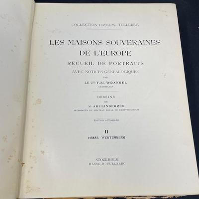 Two Books "Les Maisons Souveraines De L'Europe" Collection Hasse W. Tullberg