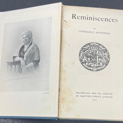 "Reminiscences" by Constance Battersea 1922