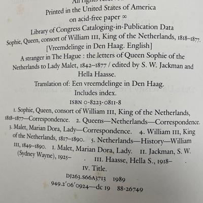 A Stranger in the Hague, The Letters of Queen Sophie of the Netherlands