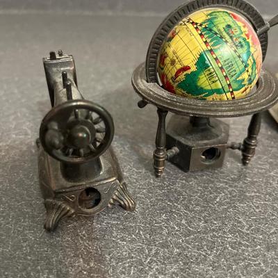 B37- Vintage sewing organizer, 2 pencil sharpeners & bell