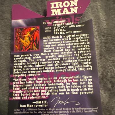 1996 Wizard PROMO CARD 11 Marvel Heroes Reborn IRON MAN CHROMIUM DIE CUT *S1