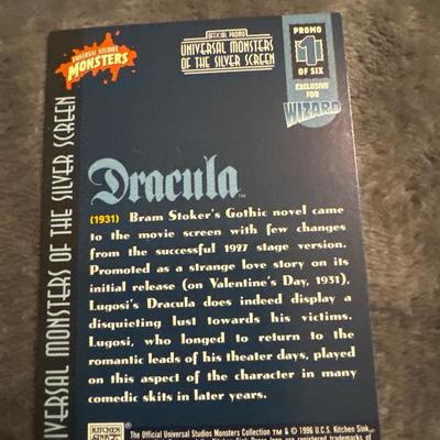 DRACULA UNIVERSAL OF THE SILVER SCREEN PROMO 1 of 6 rare