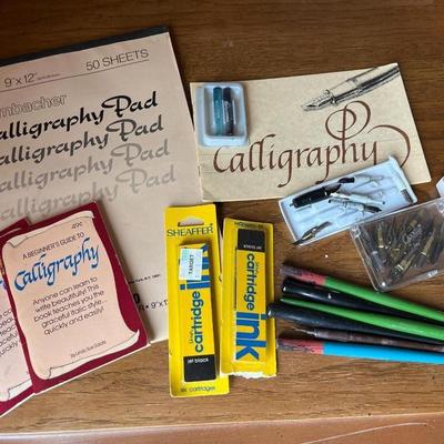 H6- Calligraphy ones, nibs, ink, paper