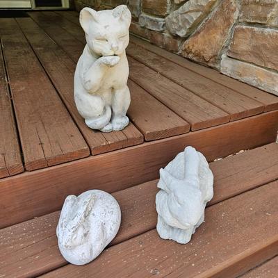 Three Concrete Patio/Garden Statues (FP-JS)