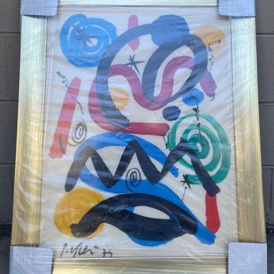 Peter Keil Oil Abstract Painting with Joan Miro Style