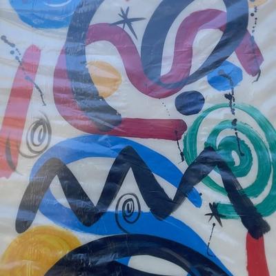 Peter Keil Oil Abstract Painting with Joan Miro Style