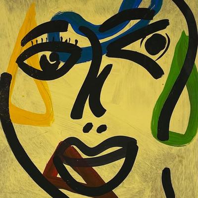 Peter  Keil Original (B. 1942) - Oil Abstract Painting on Board / COA