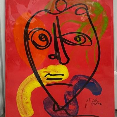 Peter Keil (B 1942) - Joan Miro Style Oil Abstract Painting on canvas / COA