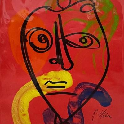 Peter Keil (B 1942) - Joan Miro Style Oil Abstract Painting on canvas / COA