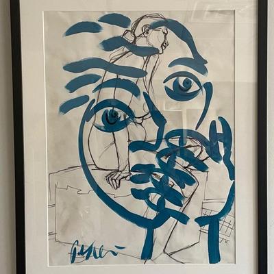 Peter Keil (B. 1942) Joan Miro Style Oil Painting