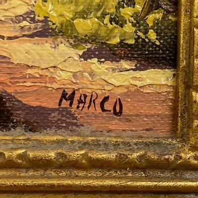 Signed Marco Oil Painting on Canvas