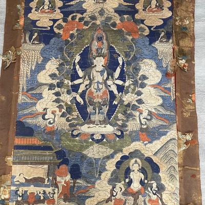 Qing Dynasty Tibetan Thangka/ Circa 1700s