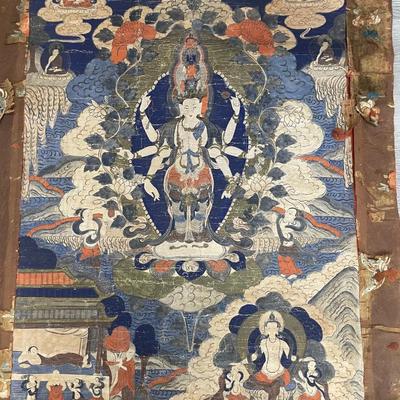 Qing Dynasty Tibetan Thangka/ Circa 1700s