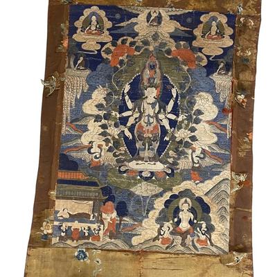 Qing Dynasty Tibetan Thangka/ Circa 1700s