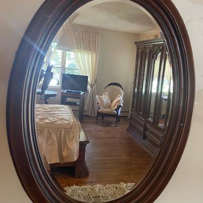 Circular Victorian Era Wall Mirror