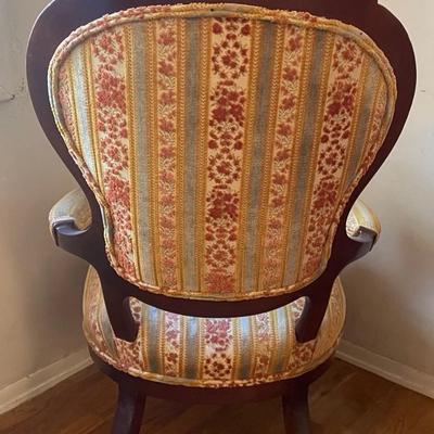 Antique Victorian Era Style Arm Chair with Foot Stool