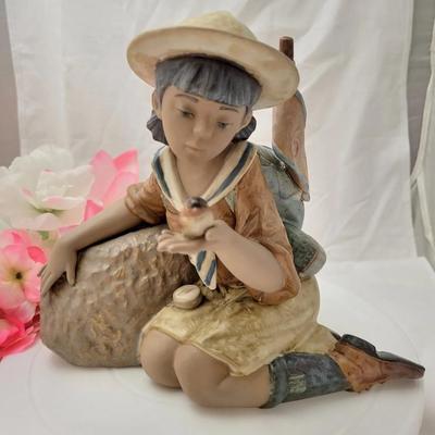VERY RARE Lladro Figurine "Natures Friend" #2213 Girl/Bird Gres Retired Scout