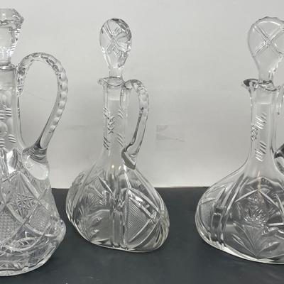 Three Glegant Bohemia Crystal Decanter