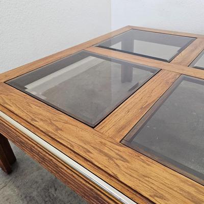 Modern Coffee Table w/Four Beveled Glass Inserts (G-JS)