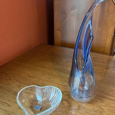 DR2- Handblown glass vase & Mikasa bowl