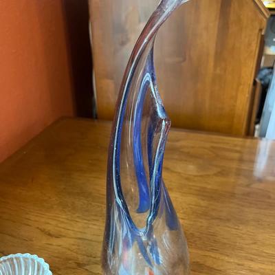 DR2- Handblown glass vase & Mikasa bowl