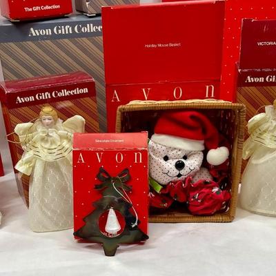 Large Lot of AVON boxed gifts for Christmas - ornaments and other decor -15 items