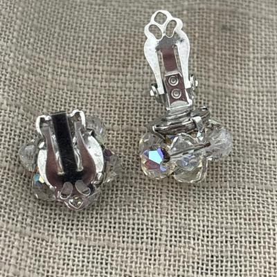 CORO Aurora Borealis Cluster Earrings, Vintage