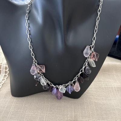 Lia Sophia purple beaded necklace