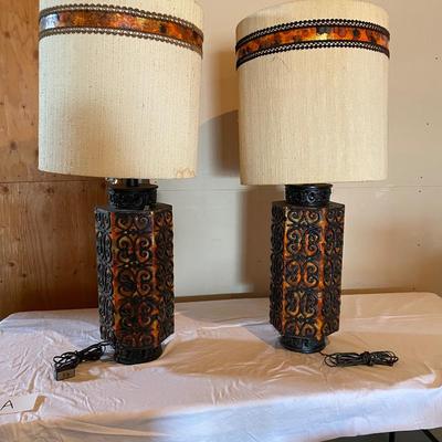 MID-CENTURY PATTERNED LAMPS