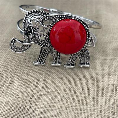 Elephant Hinged Bangle bracelet