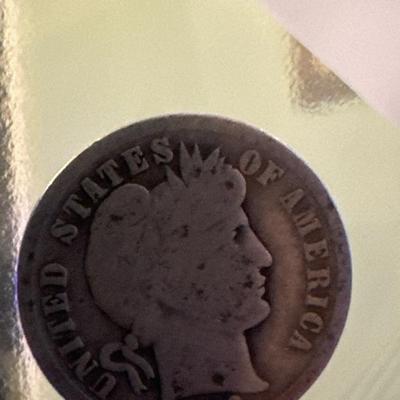 1912-D Barber Dime 90% Silver Average Circ